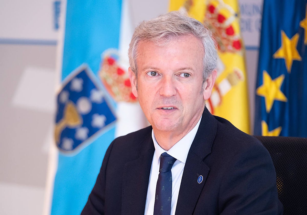 Alfonso Rueda, este jueves en la reunión del Consello