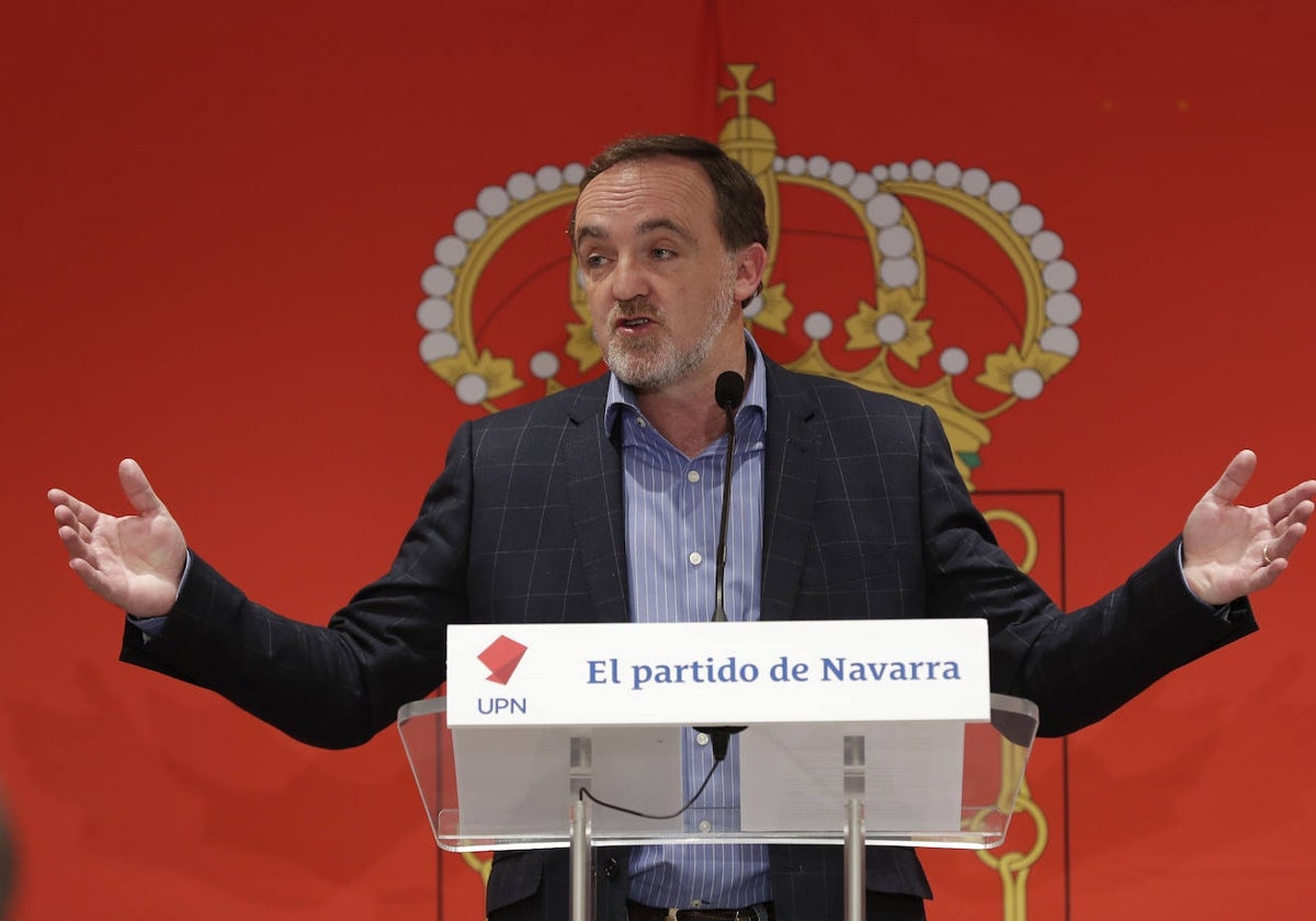 Javier Esparza, presidente de UPN, en un acto del partido