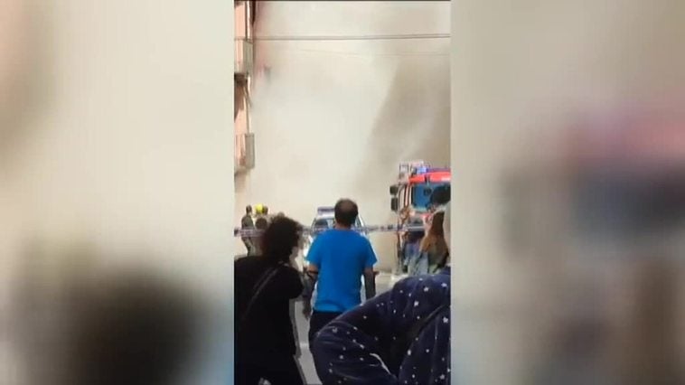 Un edificio de cinco plantas se derrumba por completo en Teruel justo tras ser desalojado