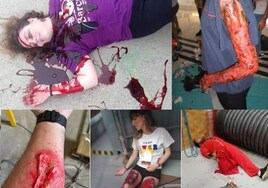 Múltiples cadáveres y mutilados en el simulacro de explosión de una empresa para formar a futuros enfermeros valencianos