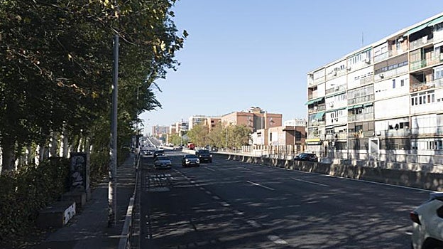 Imagen antes - Recreación del futuro aspecto de uno de los tramos soterrados del Paseo Verde del Suroeste