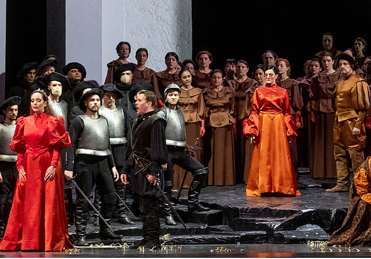 Imagen tomada durante la ópera 'Ernani' en Les Arts de Valencia