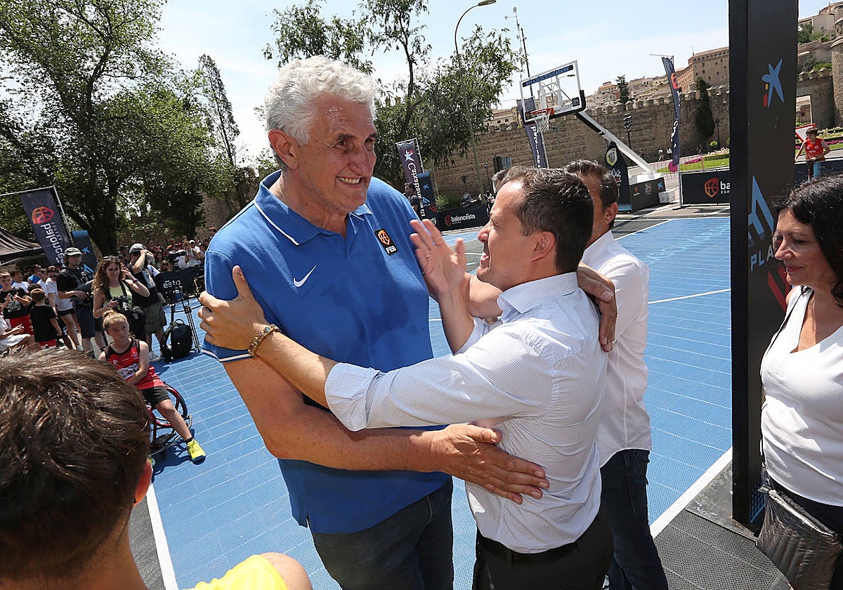 Con Fernando Romay en el el circuito Plaza 3x3 CaixaBank 2023, en Bisagra