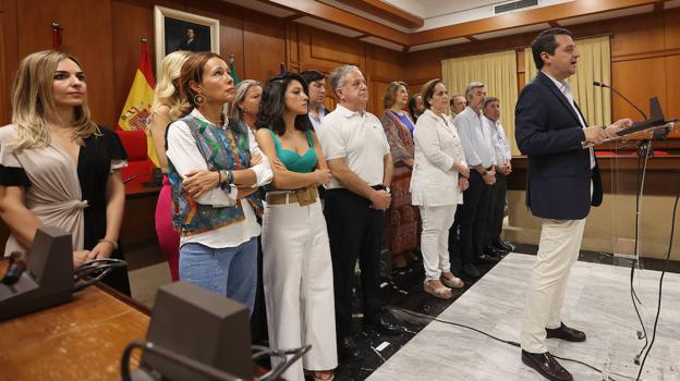 El alcalde, hoy durante su comparecencia para informar de la estructura de su gobierno