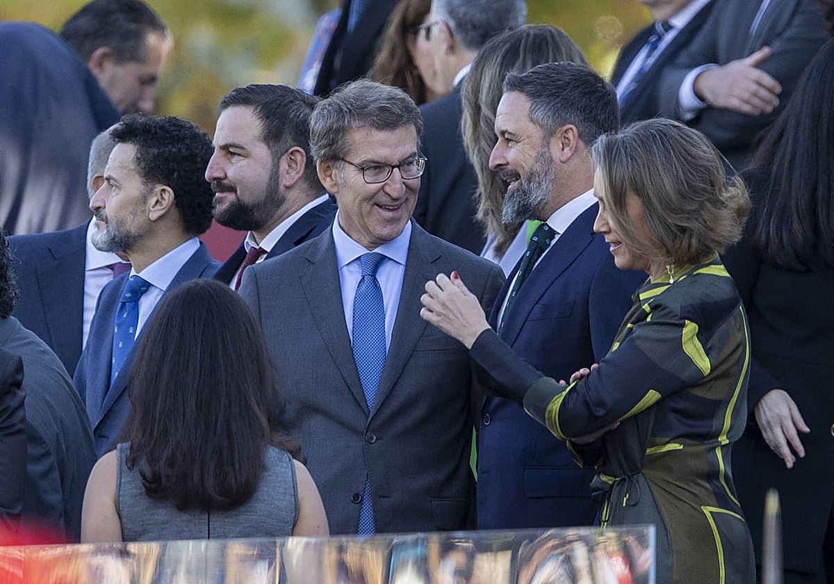Feijóo y Abascal, en la celebración de la Fiesta Nacional