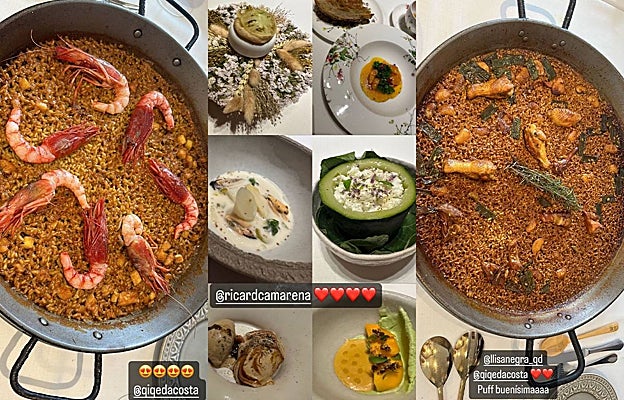 Imágenes compartidas por Cristina Pedroche en su Instagram de su escapada gastronómica por Valencia