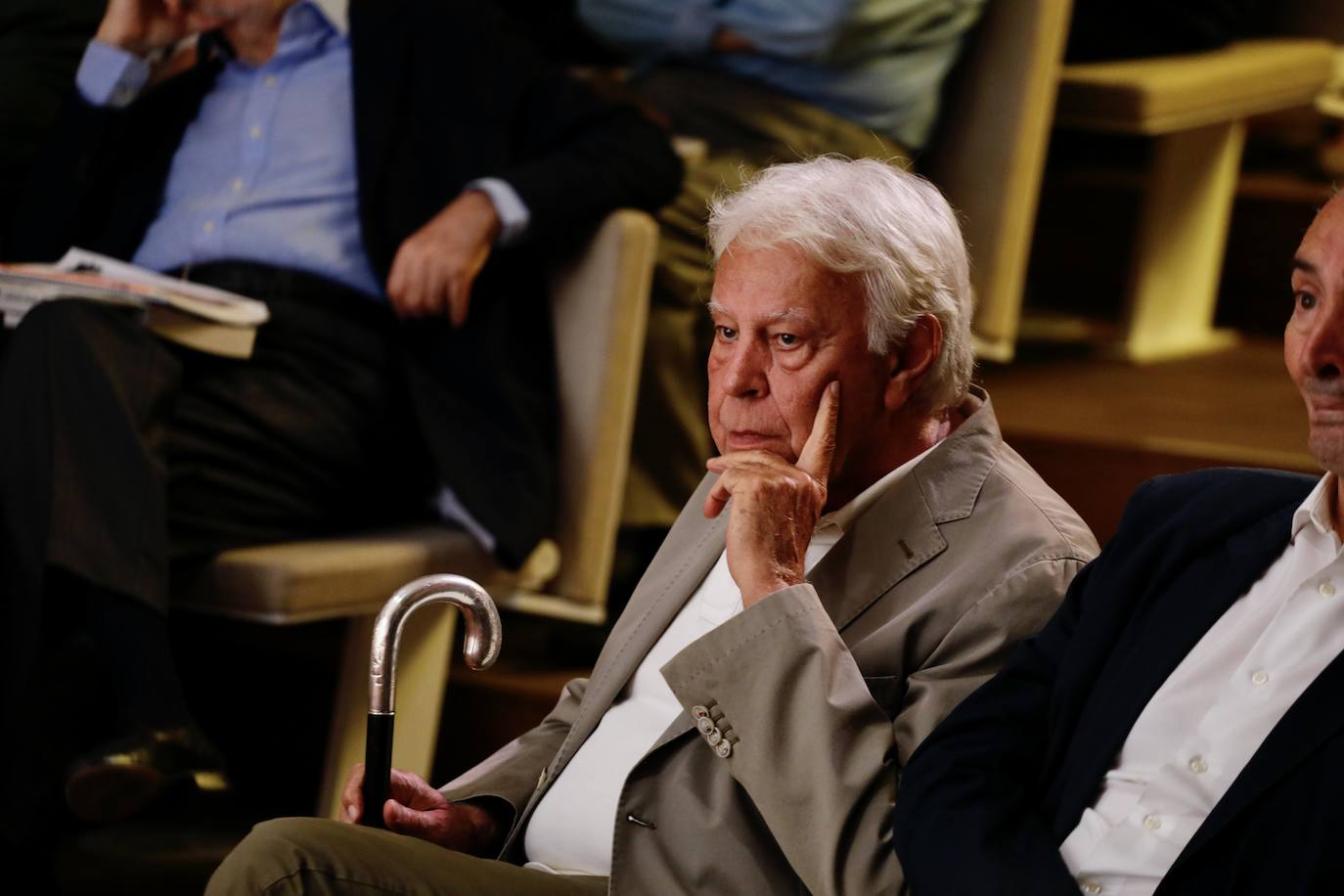 El expresidente del Gobierno Felipe González durante la presentación del libro del exministro del PSOE Virgilio Zapatero  