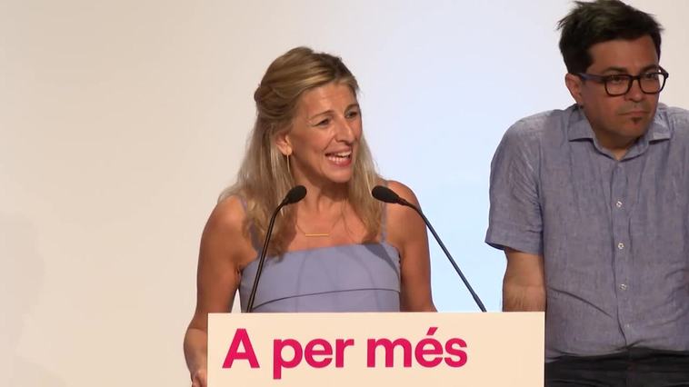 Yolanda Díaz afirma que PP y Vox hacen "campaña en toda España en contra de Catalunya"