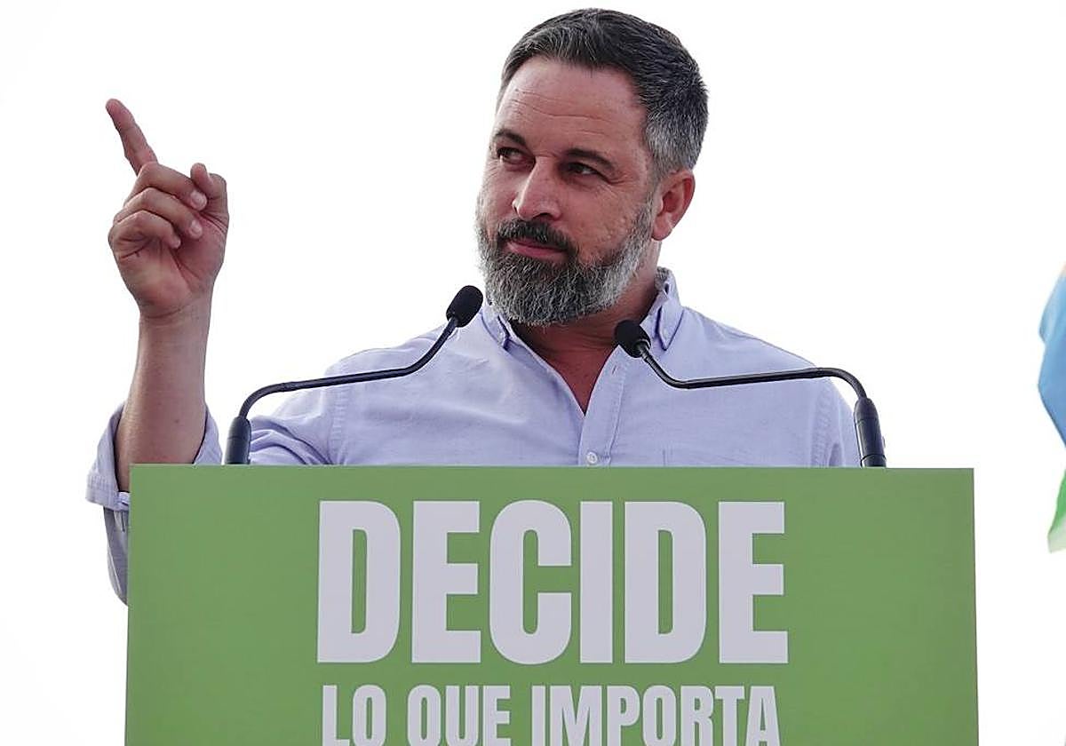Santiago Abascal, durante un mítin
