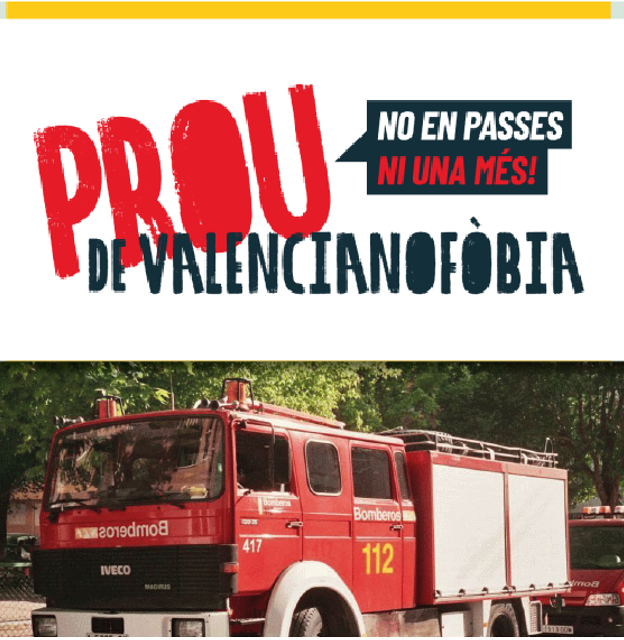 Cartel de Plataforma per la Llengua para denunciar la 'valencianofobia'