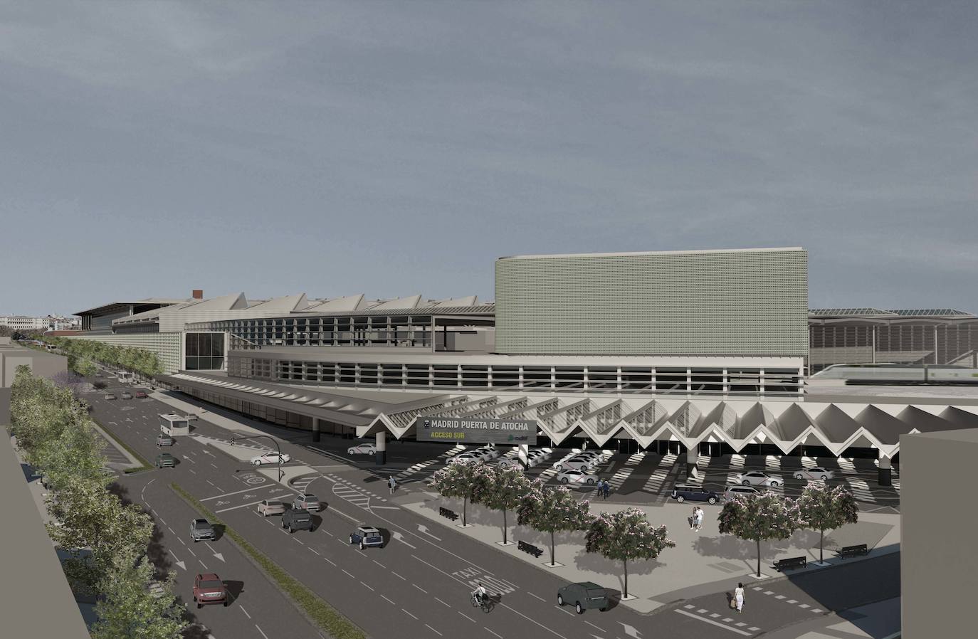 Fachada sur, al exterior de la estación pasante