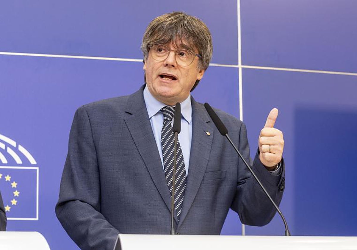 El expresidente catalán Carles Puigdemont este miércoles durante la sesión plenaria en el Parlamento Europeo
