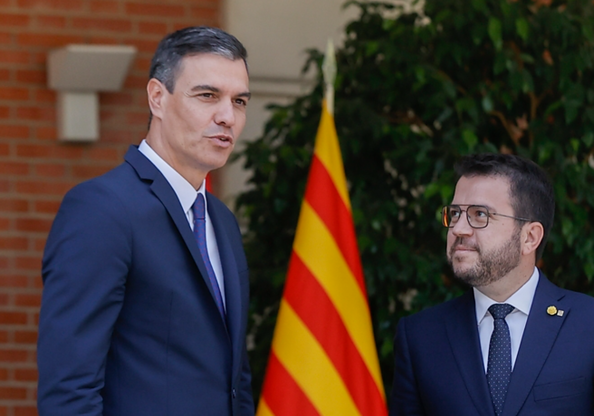 Pedro Sánchez y Pere Aragonès, este viernes en La Moncloa