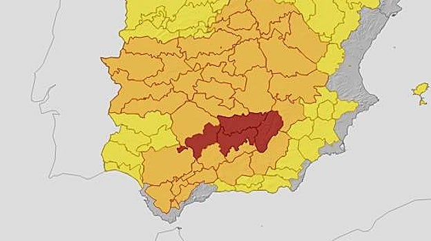 Mapa de avisos para el lunes