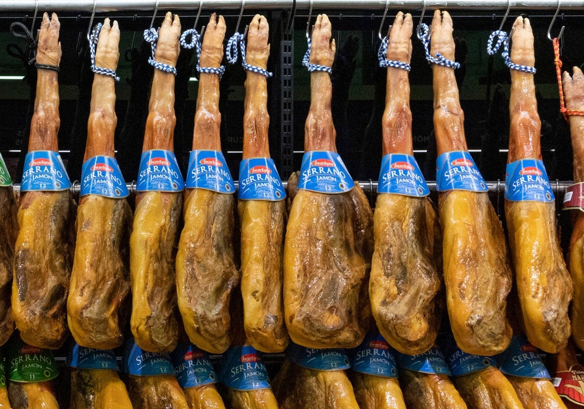 Imagen de piezas de jamón serrano de venta en Mercadona