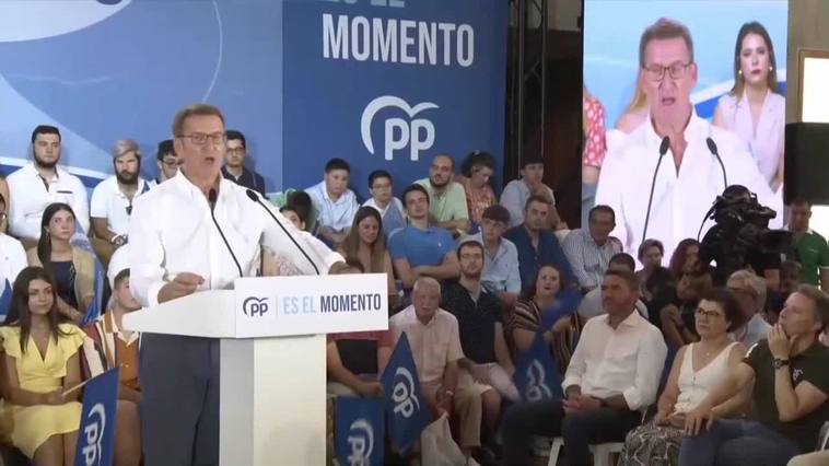 Feijóo alerta contra la "pinza" de Vox y Sánchez en Murcia