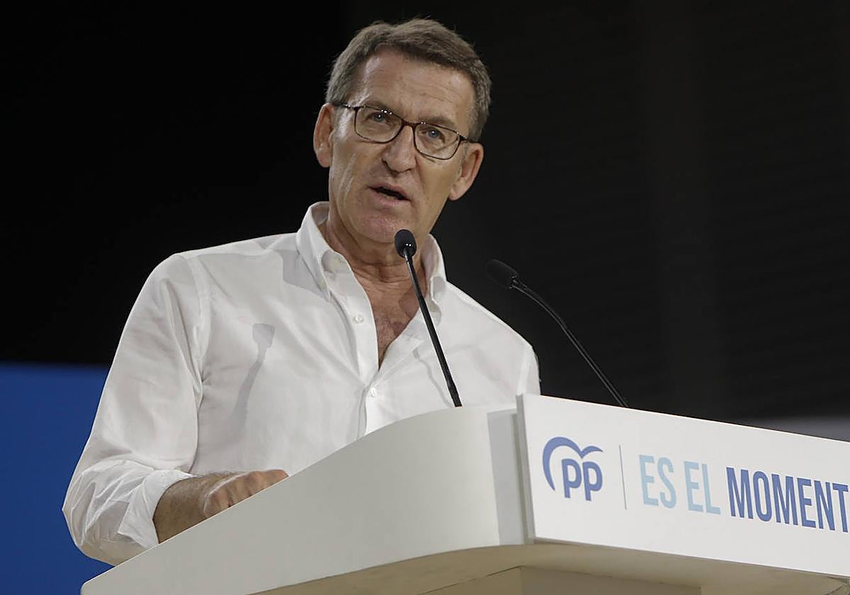 Feijóo, durante el mítin en Alicante