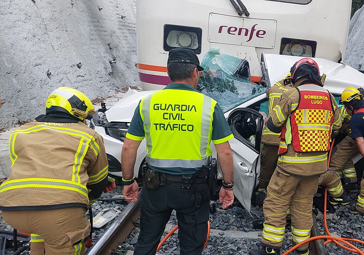 Imagen del accidente, ocurrido a la altura de la provincia de Lugo