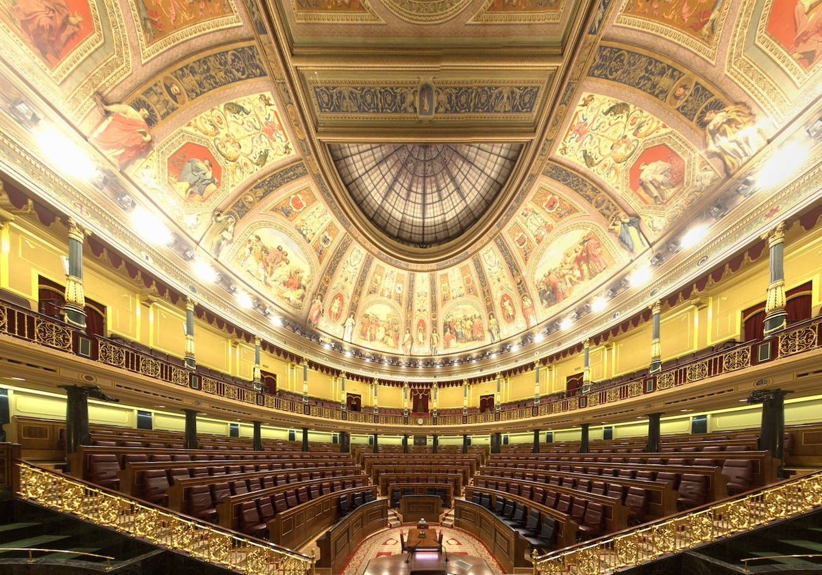 Imagen del interior del hemiciclo en el Congreso de los Diputados