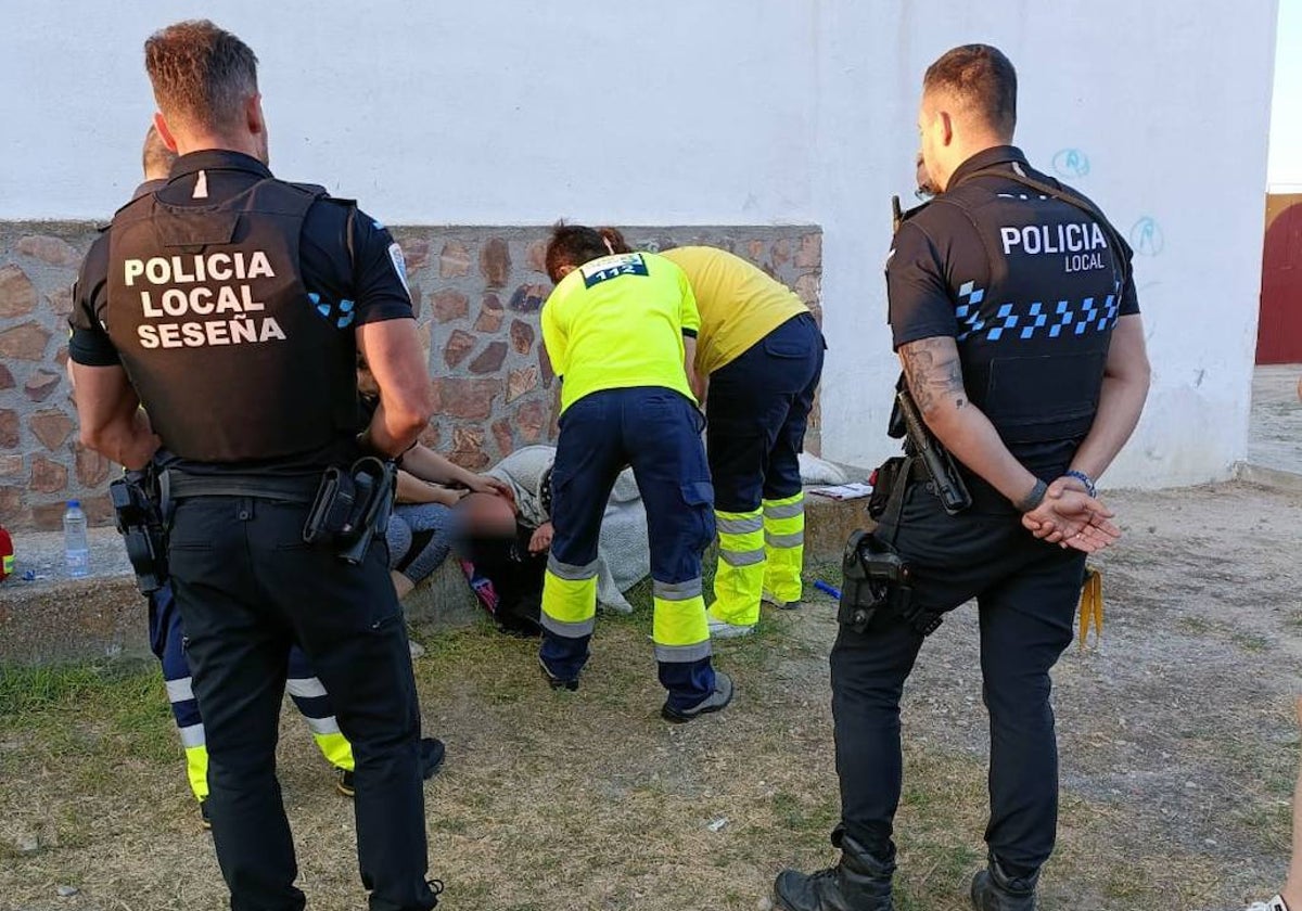 Momento en que el menor fue atendido por los servicios médicos