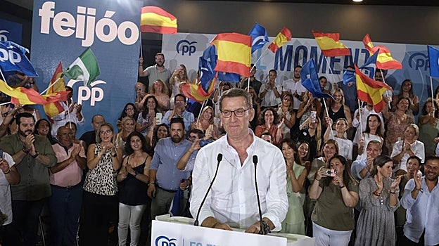 Alberto Núñez Feijóo, en un acto del PP en Cádiz