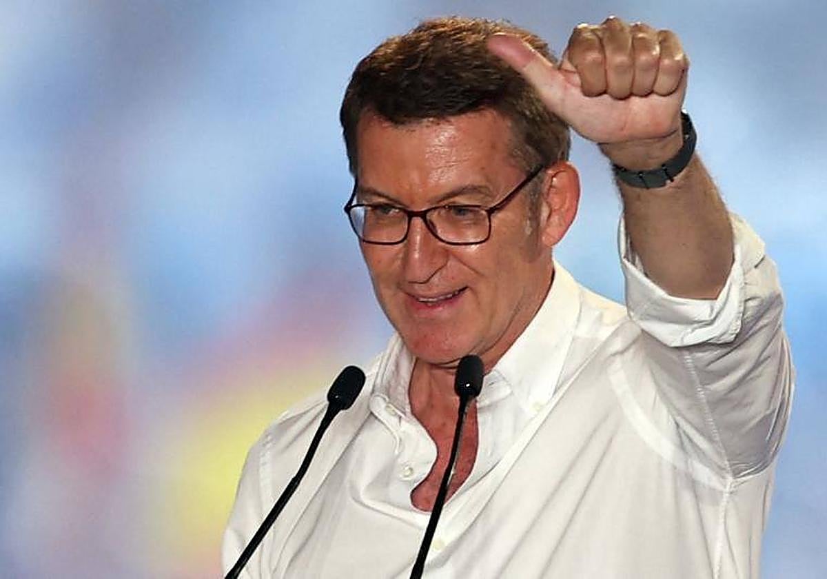 El presidente del PP, Alberto Núñez Feijóo, tras ganar las elecciones generales