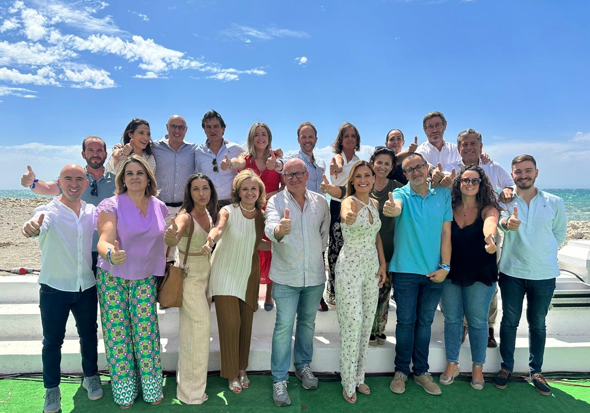 La directiva del PP de Jaén al inicio de la jornada electoral