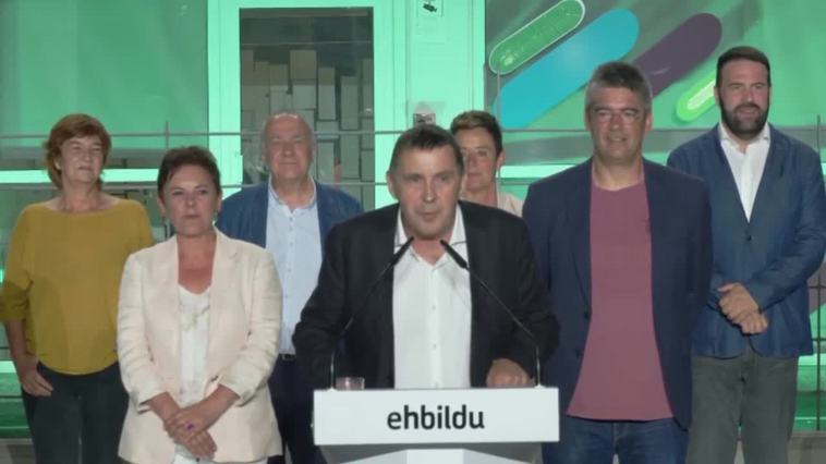 Otegi asegura que el "bloque reaccionario" de PP y Vox no gobernará en España por EH Bildu