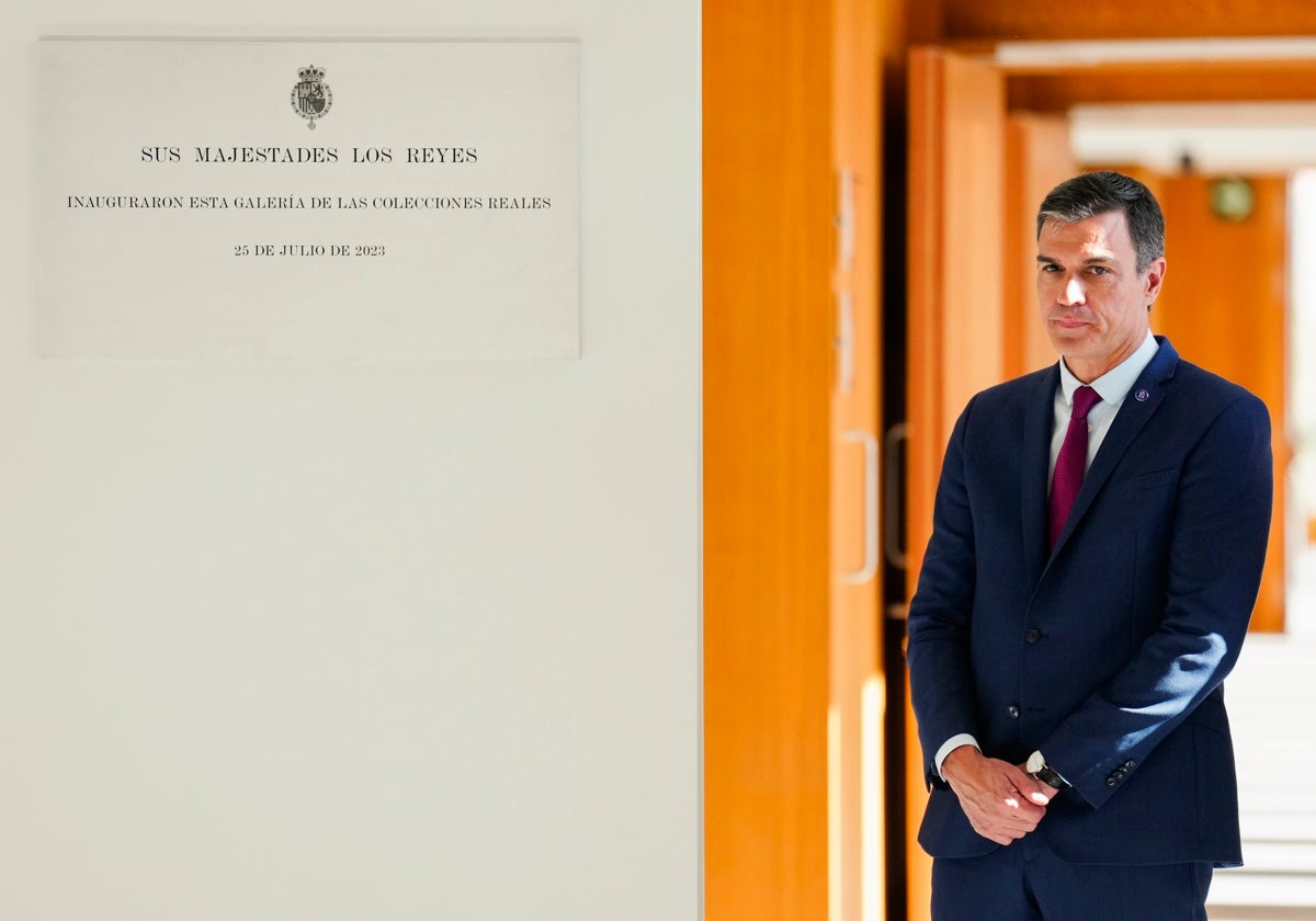 El presidente del Gobierno, Pedro Sánchez, este martes en la inauguración de la exposición de las Colecciones Reales en Madrid