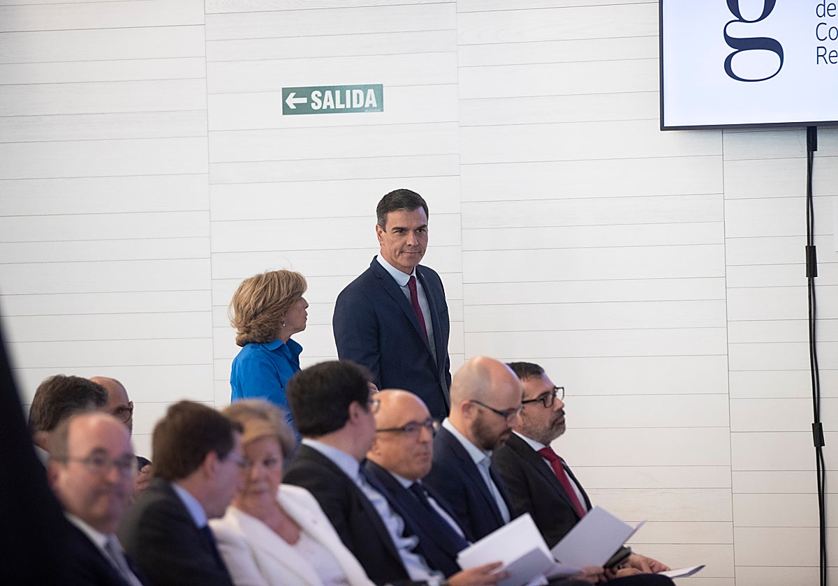 Pedro Sánchez, este martes durante la presentación de las Colecciones Reales