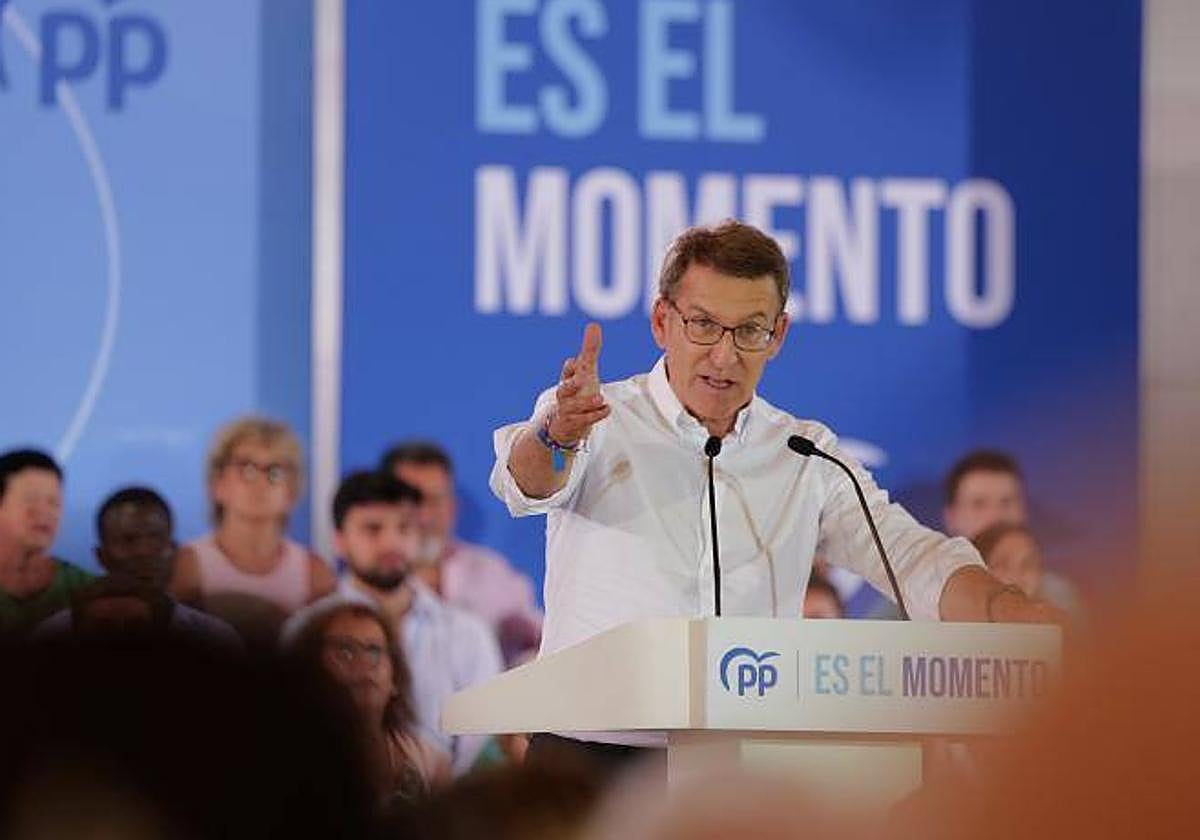 El presidente del PP, Alberto Núñez Feijóo