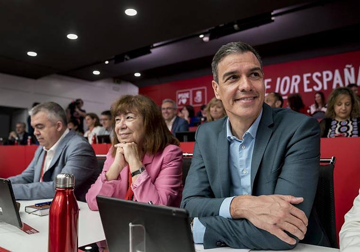 Pedro Sánchez durante una Ejecutiva Federal del PSOE en Ferraz