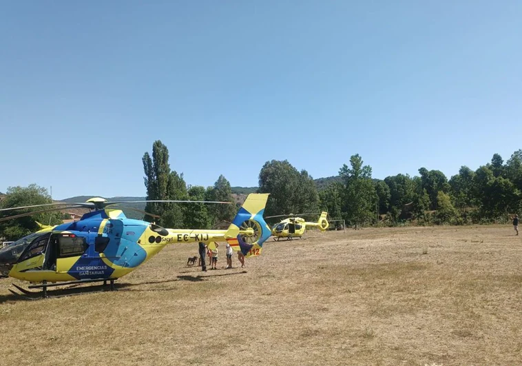 Equipos de rescate que se movilizaron tras la alerta en Barbadillo de Herreros