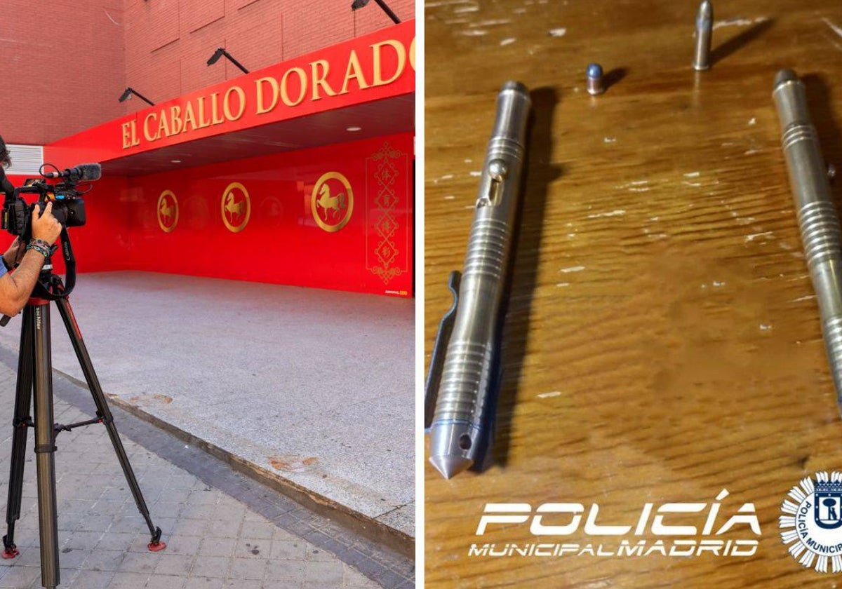 El restaurante y los bolígrafos-pistola incautados