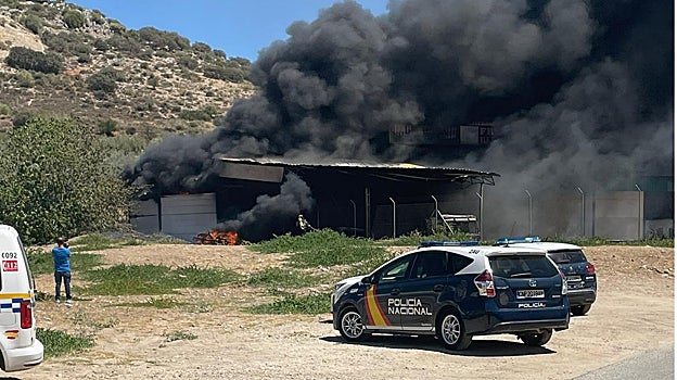 Coches de la Policía en el lugar siniestrado