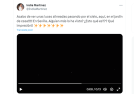 El vídeo viral de India Martínez en Twitter: «Acabo de ver unas luces pasando por el cielo ¿Esto qué es?»