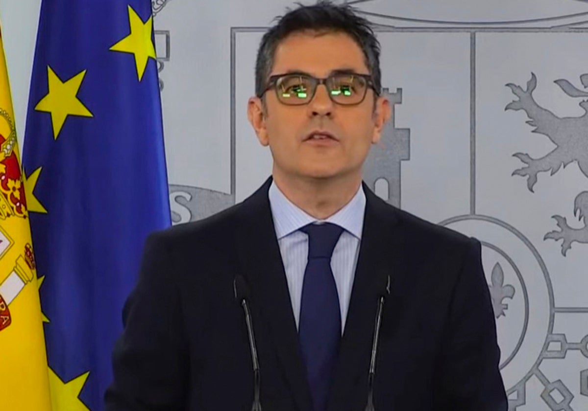 El ministro de la Presidencia en funciones, Félix Bolaños