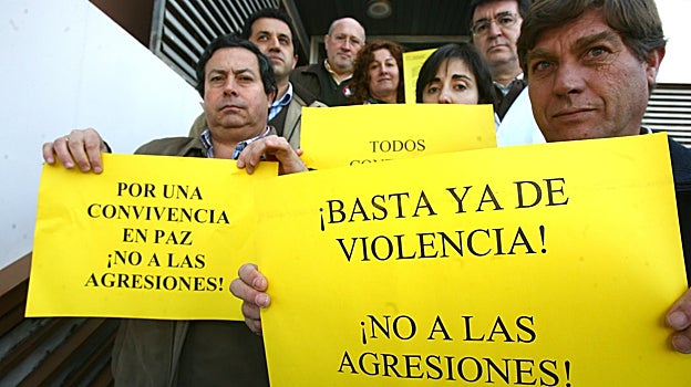 Trabajadores del SAS en una protesta