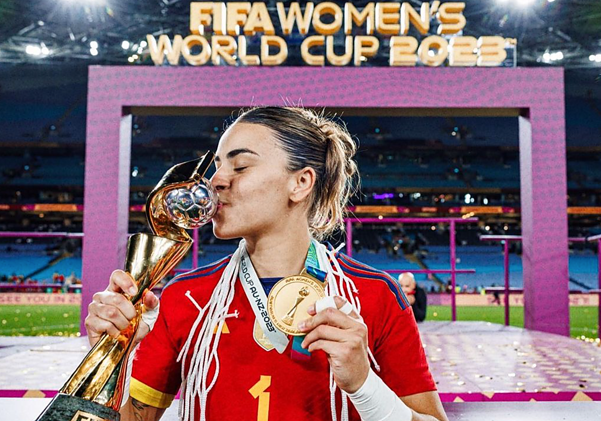 Misa Rodríguez celebra la victoria en la final del mundial femenino de fútbol