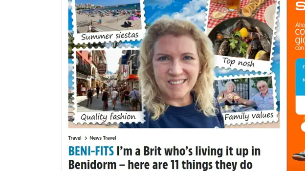 Imagen del reportaje publicado por The Sun sobre Benidorm