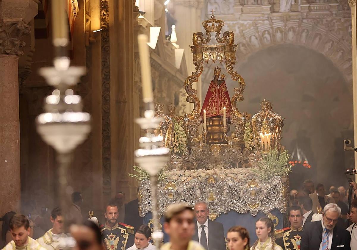 La Virgen de la Fuensanta durante su procesión de 2022