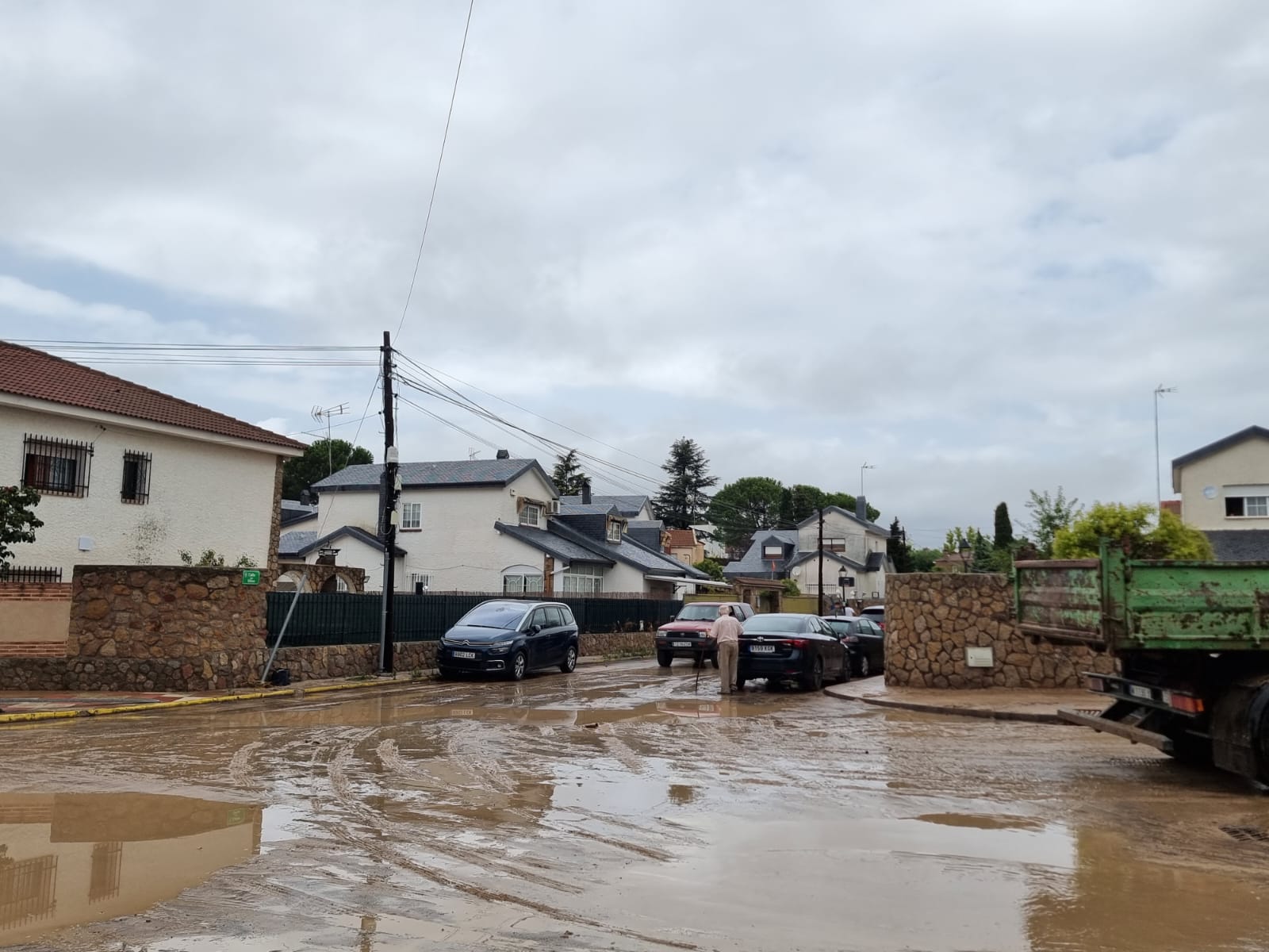 Las calles de El Álamo, inundadas