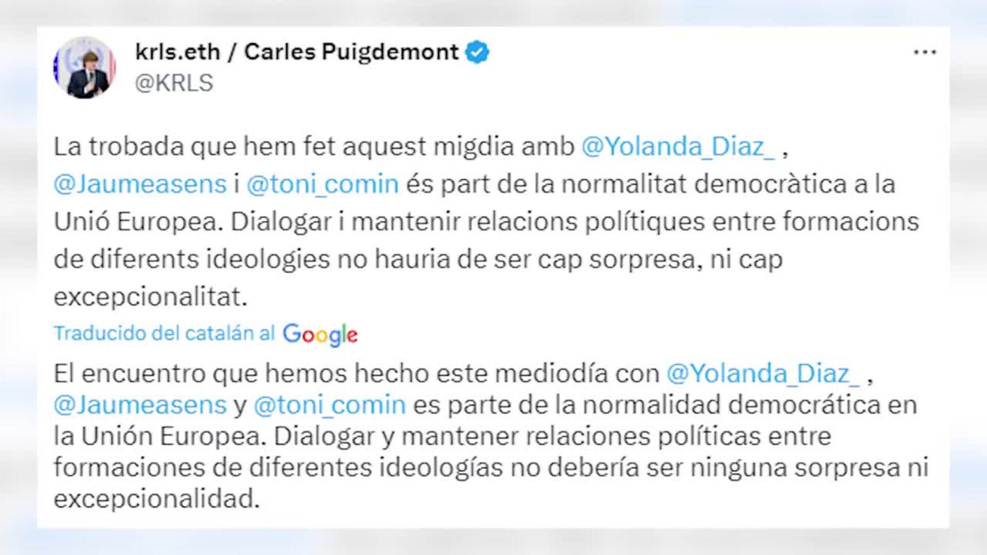 Díaz y Puigdemont se reúnen durante tres horas para &quot;explorar soluciones democráticas&quot;