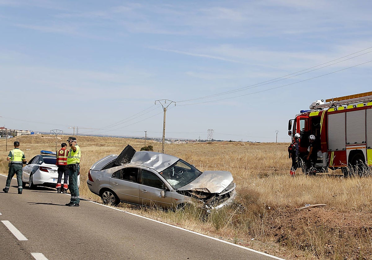 Accidente en la carretera de Matilla de los Caños en Salamanca, el pasado 31 de agosto