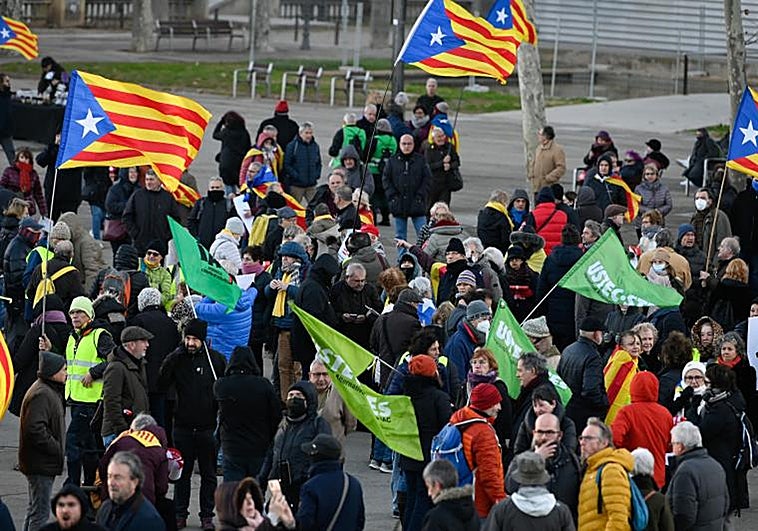 Protesta de la ANC contra la cumbre hispano-francesa en Barcelona el pasado enero.