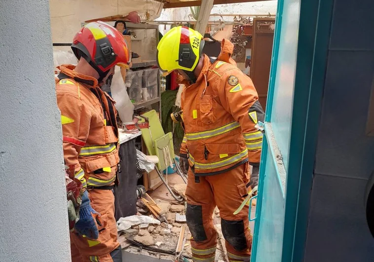 Imagen del estado de la vivienda tras la explosión en Xàtiva (Valencia)