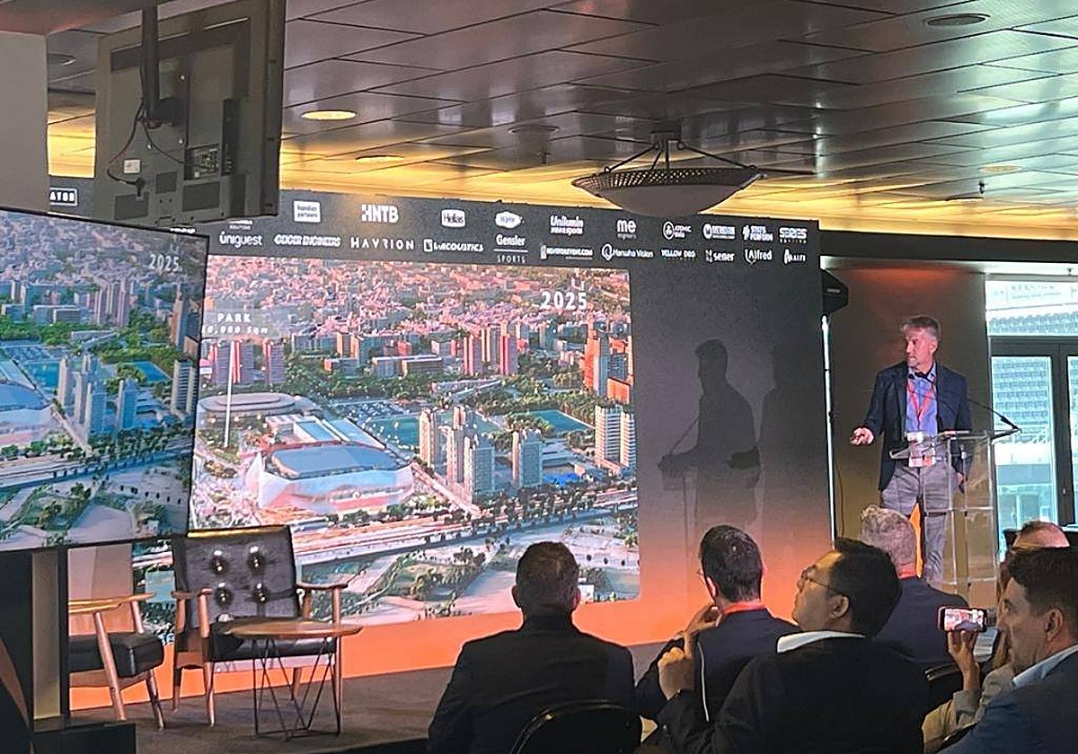 Imagen de la presentación que realizó Víctor Sendra, director general del Roig Arena