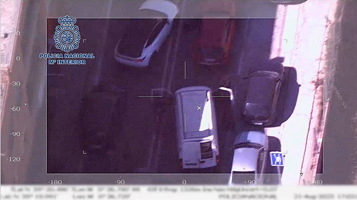 Imagen aérea del operativo de la Policía Nacional que se saldó con la detención del grupo criminal
