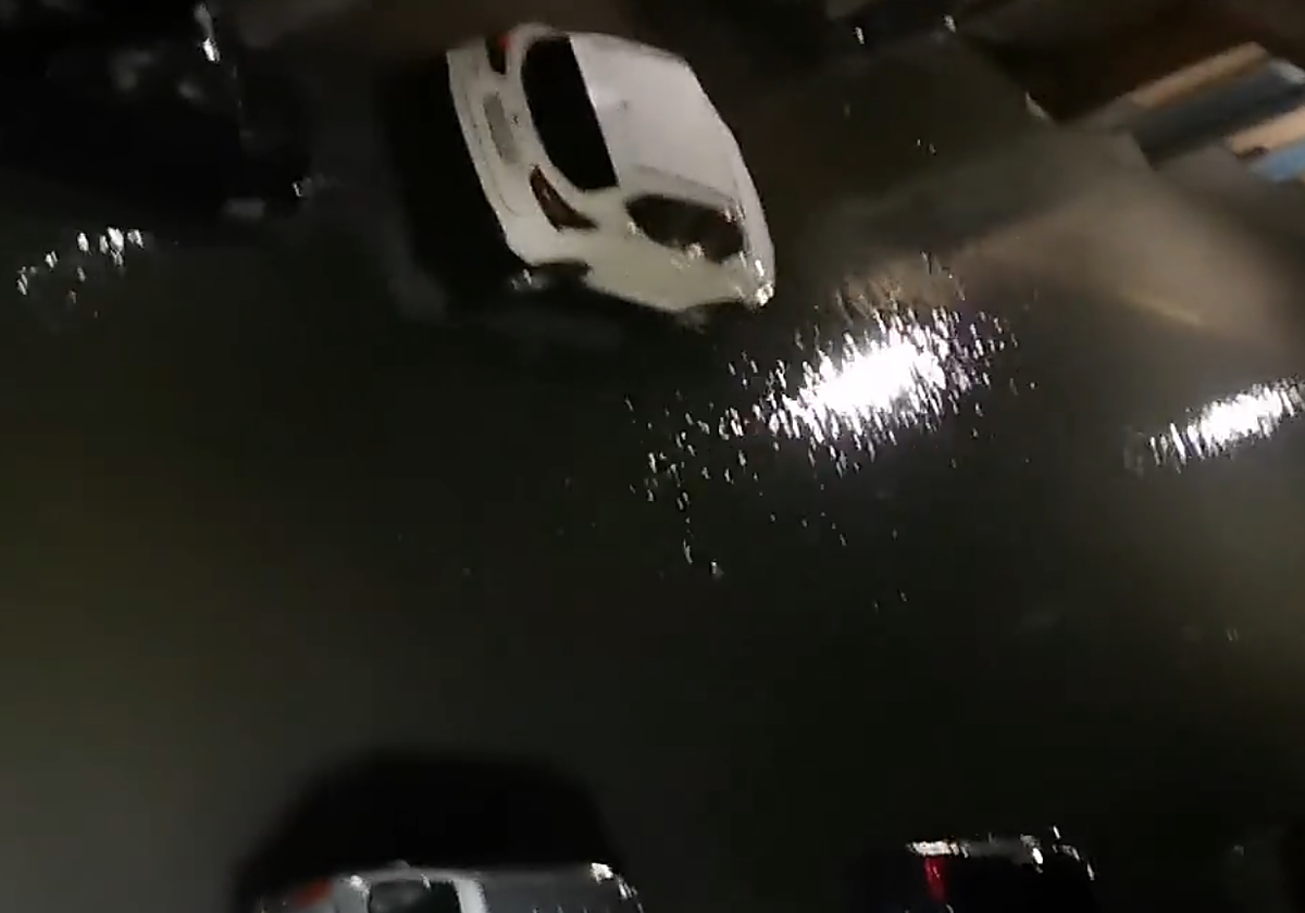 Imagen de las inundaciones registradas este jueves en Algemesí (Valencia)