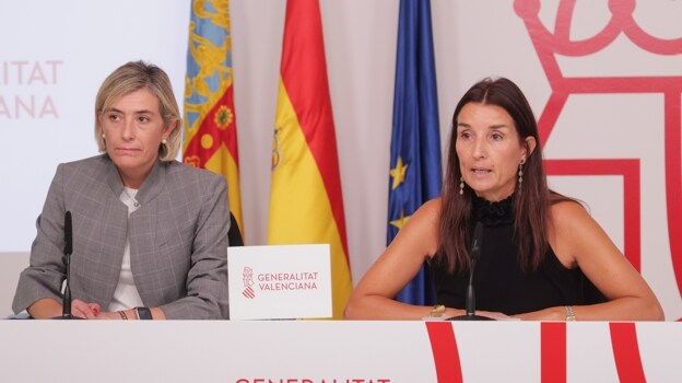 La ministra de Justicia, Elisa Núñez, y la portavoz del Consell, Ruth Merino.